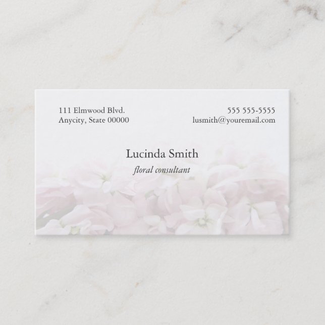 pale pink blossoms fade business card (Front)