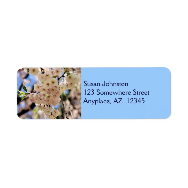 Pale Pink Blossoms Flower Address Label (Front)