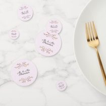 Pale Pink Bride and Groom Names Wedding Confetti