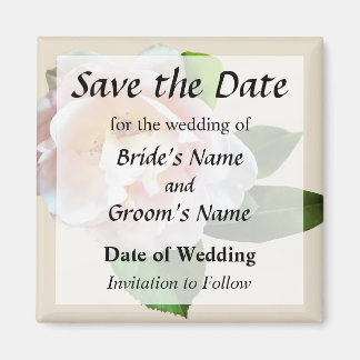 Pale Pink Camellia Save the Date Magnet