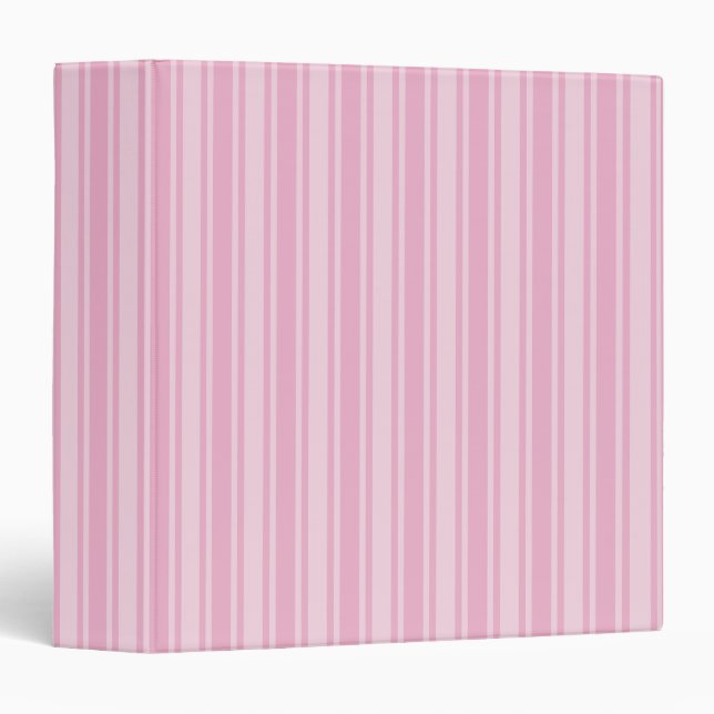 Pale pink candy stripes 3 ring binder (Front/Spine)