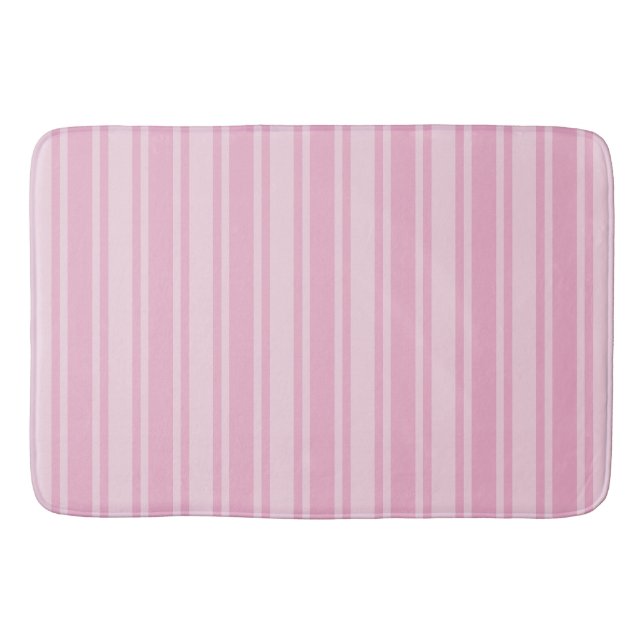 Pale pink candy stripes bath mat (Front)
