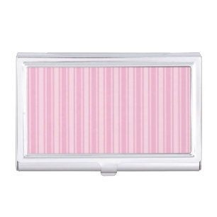 Pale pink candy stripes business card case