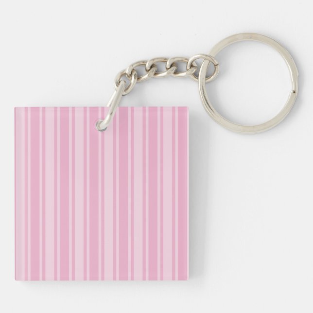 Pale pink candy stripes keychain (Back)