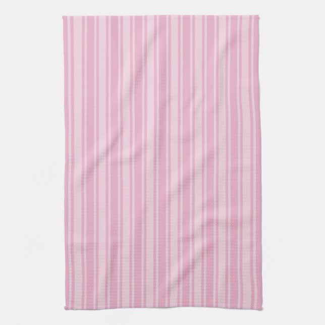Pale pink candy stripes kitchen towel (Vertical)