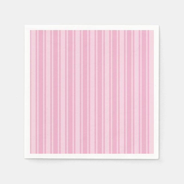 Pale pink candy stripes napkins (Front)