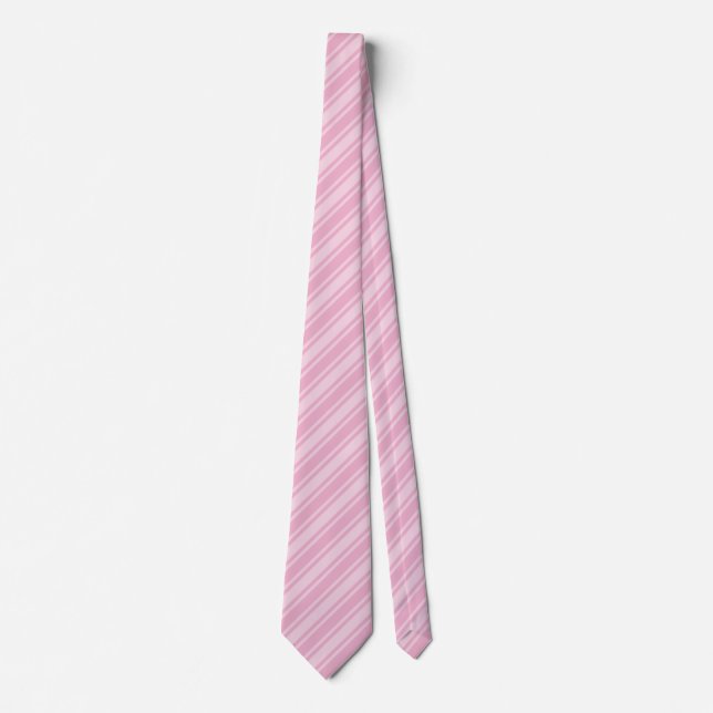 Pale pink candy stripes neck tie (Front)
