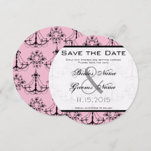 Pale Pink Chandelier Wedding Save the Date Invitation