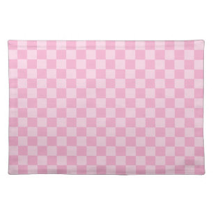 Pale Pink Checkered Cloth Placemat