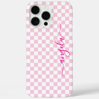 Pale Pink Checkered Signature iPhone 16 Pro Max Case