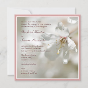 Pale Pink Cherry Blossom Wedding Invitation
