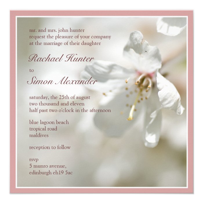 Blossom Wedding Invitiation Personalized Announcements