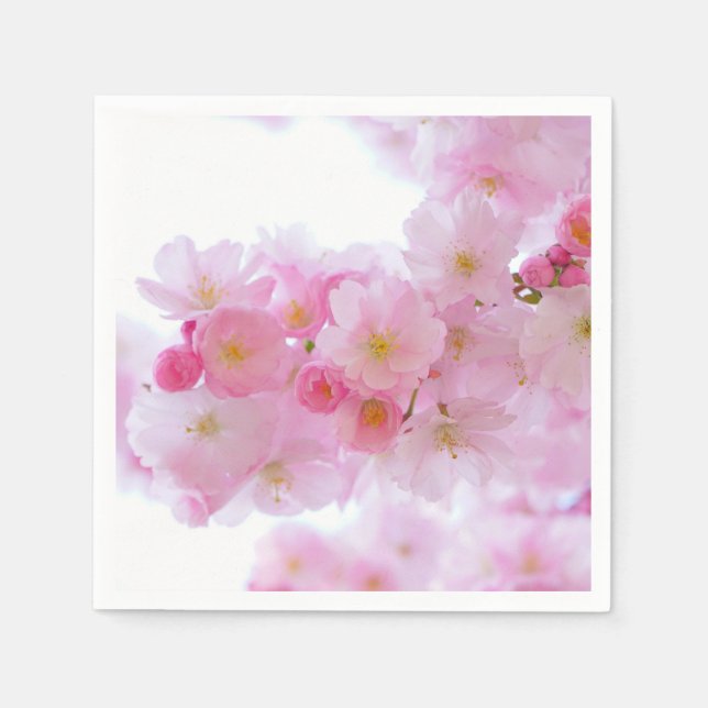 Pale Pink Cherry Blossoms Napkins (Front)