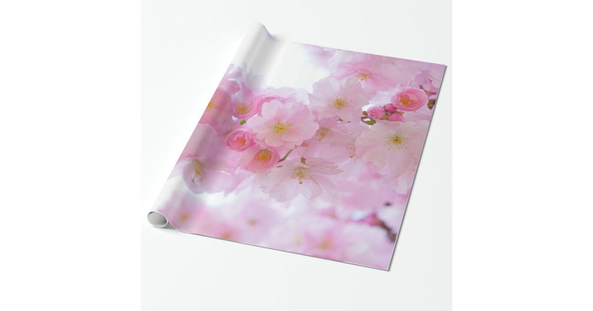 Pale Pink Cherry Blossoms Wrapping Paper | Zazzle