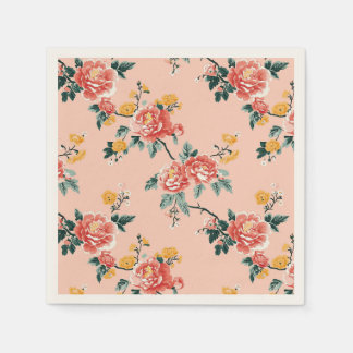 Pale Pink Chinoiserie Floral Napkins