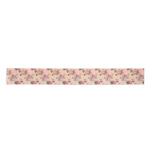 Pale Pink Chinoiserie Floral Satin Ribbon
