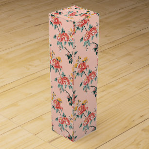 Pale Pink Chinoiserie Floral Wine Box