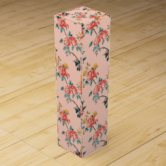 Pale Pink Chinoiserie Floral Wine Box