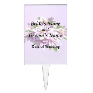 Pale Pink Clematis Wedding Products Cake Topper