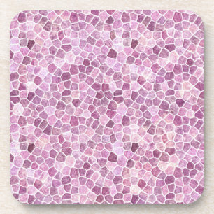 Pale Pink Cobbled Patchwork Terrazo Pattern Beverage Coaster