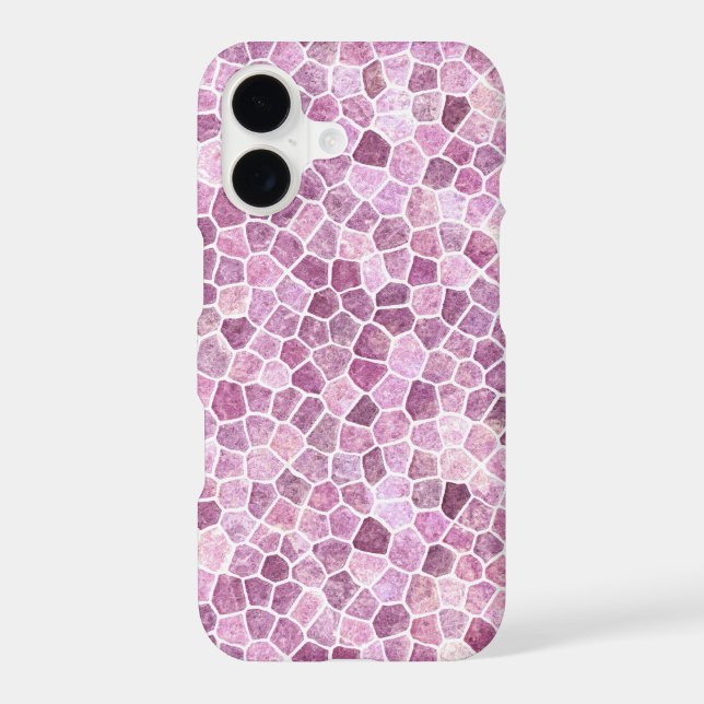 Pale Pink Cobbled Patchwork Terrazo Pattern Iphone Case (Back)