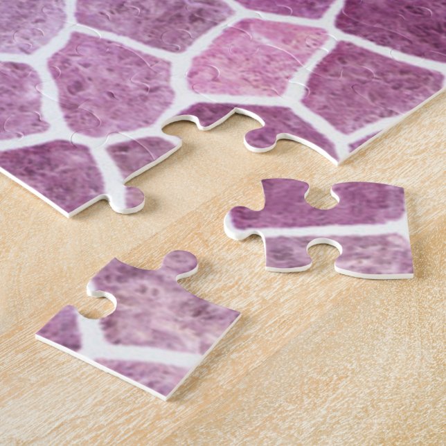 Pale Pink Cobbled Patchwork Terrazo Pattern Jigsaw Puzzle (Side)