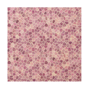 Pale Pink Cobbled Patchwork Terrazo Pattern Wood Wall Art