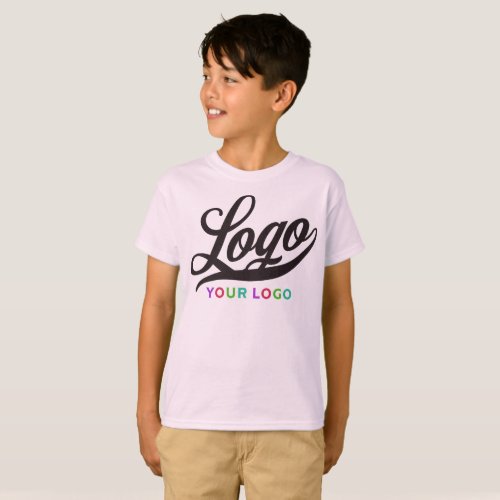 Pale Pink Company Logo Swag Business Kids Boys T_Shirt