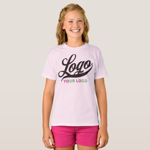 Pale Pink Company Logo Swag Business Kids Girls T_Shirt