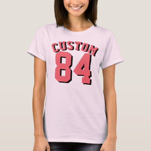Pale Pink  Coral Adults  Sports Jersey Design T_Shirt