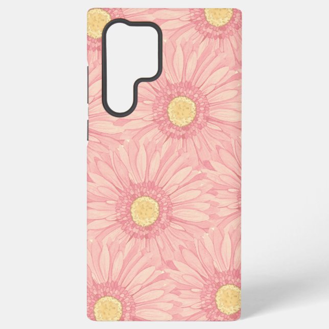 Pale Pink daisy pattern - large Samsung Galaxy Case (Back)