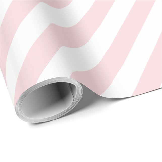 Pale Pink Diagonal Stripe Wrapping Paper (Roll Corner)