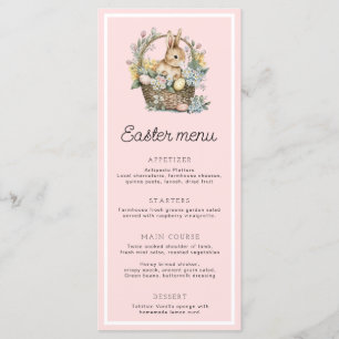 Pale Pink Easter Bunny Menu