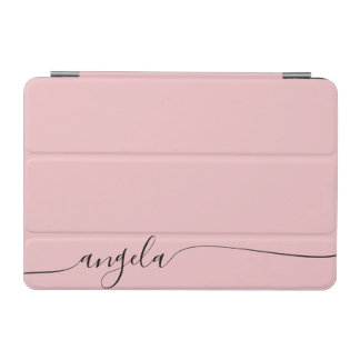 Pale Pink Elegant Glam Signature Style Name iPad Mini Cover
