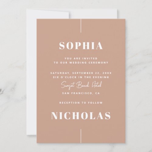 Pale pink Elegant minimalist wedding QR Code Invitation