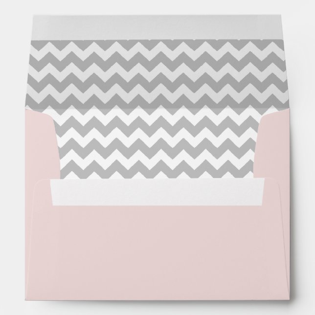 Pale Pink Envelope With Gray Chevron Print (Back (Bottom))