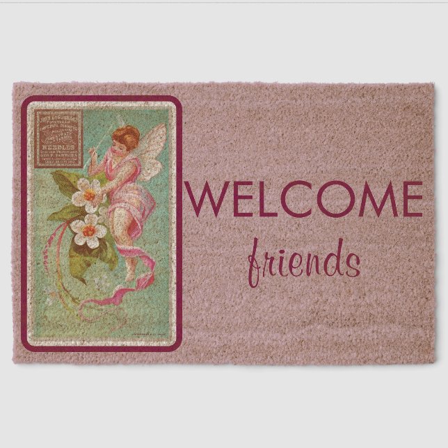 Pale Pink Fairy Dust Coir Mat (Front)