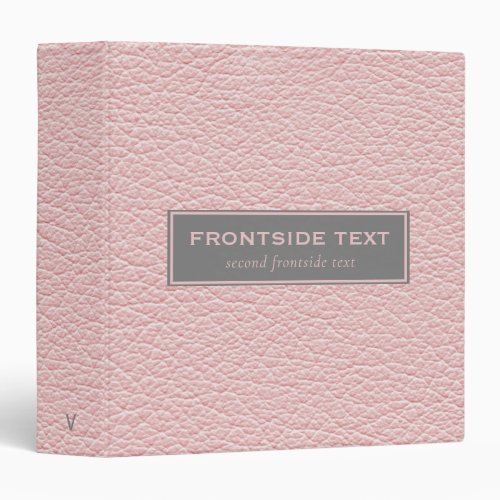 Pale Pink Faux Leather Design 3 Ring Binder