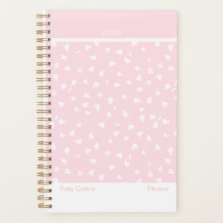 Pale Pink Feminine Minimalist Floral Planner
