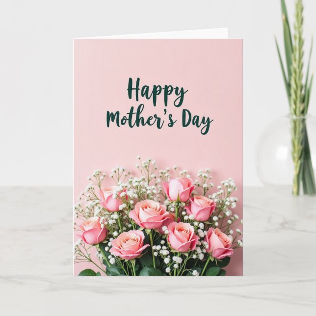Pale Pink Floral Card (Front)