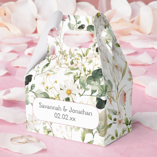 Pale Pink Floral Wedding Favor  Boxes (Wedding)