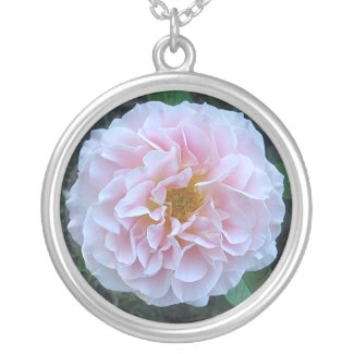 PALE PINK FRILLY PEONY NECKLACE