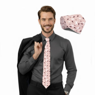 Pale Pink Geo Star & Triangle Pattern Tie