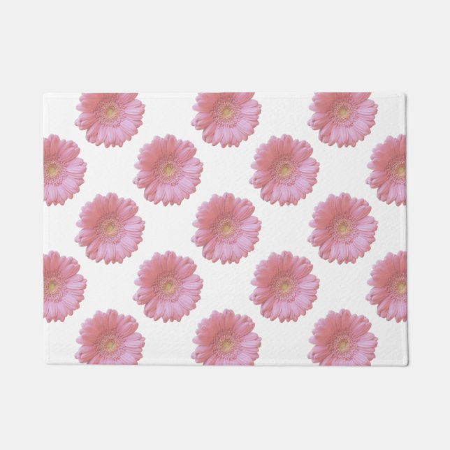 Pale pink gerbera daisy doormat (Front)