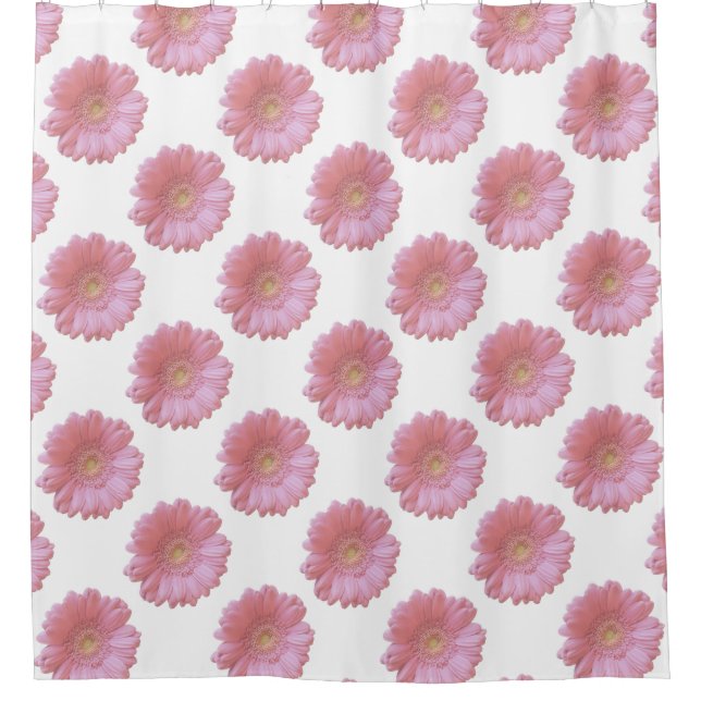 Pale pink gerbera daisy shower curtain (Front)
