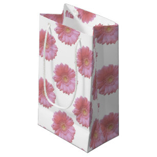 Pale pink gerbera daisy small gift bag