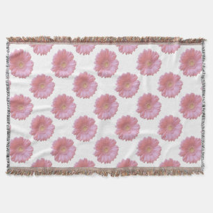 Pale pink gerbera daisy throw blanket