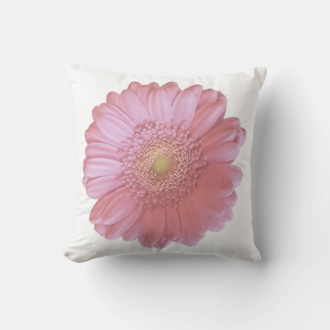 Pale pink gerbera daisy throw pillow (Front)