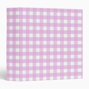 Pale pink gingham 3 ring binder
