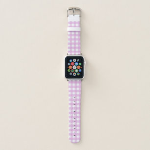 Pale pink gingham apple watch band